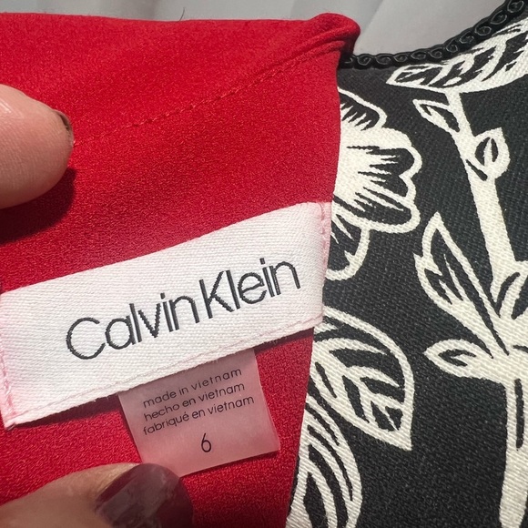 Calvin Klein Red Peplum Sheath Dress - Picture 6 of 8